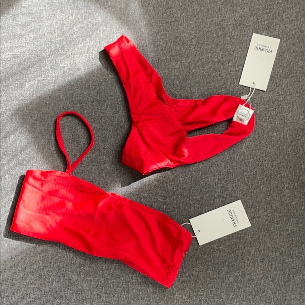 Frankie’s bikini set swimsuit top bottom red